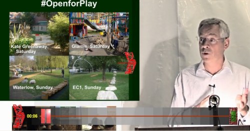 Tim Tim talking at Open for Play seminar