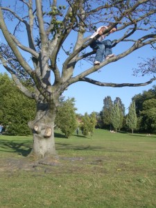 Child climbing a tree
