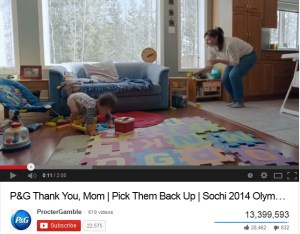 Procter and Gamble video screenshot toddler falling