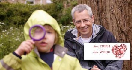 Tim and a boy: forest school video still