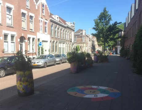 West Rotterdam residential street with play features in the pavement