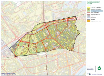 Play space planning map for Oude Noord