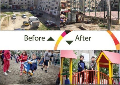 Before-and-after photos of Allias playground