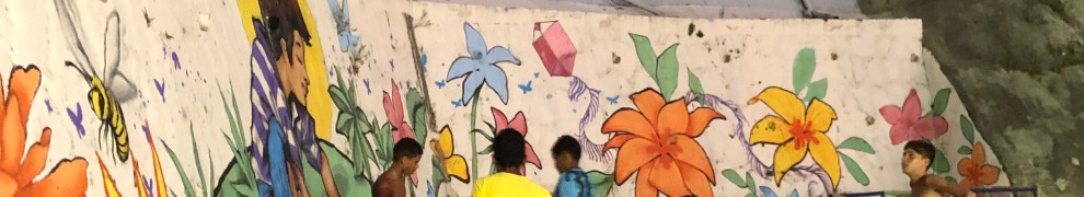 Small terraced painted football area, Burity neighbourhood, Recife