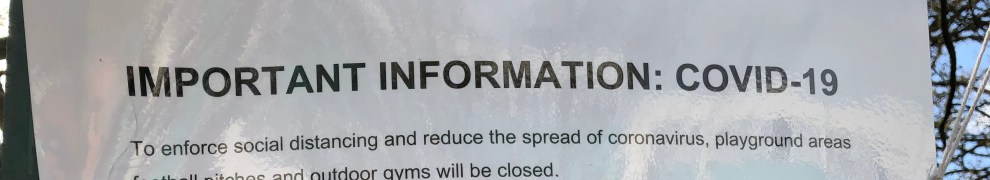 Cropped 'Park closed' sign outside park in Waltham Forest