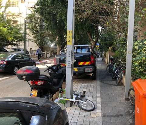 A residential street in downtown Tel Aviv.